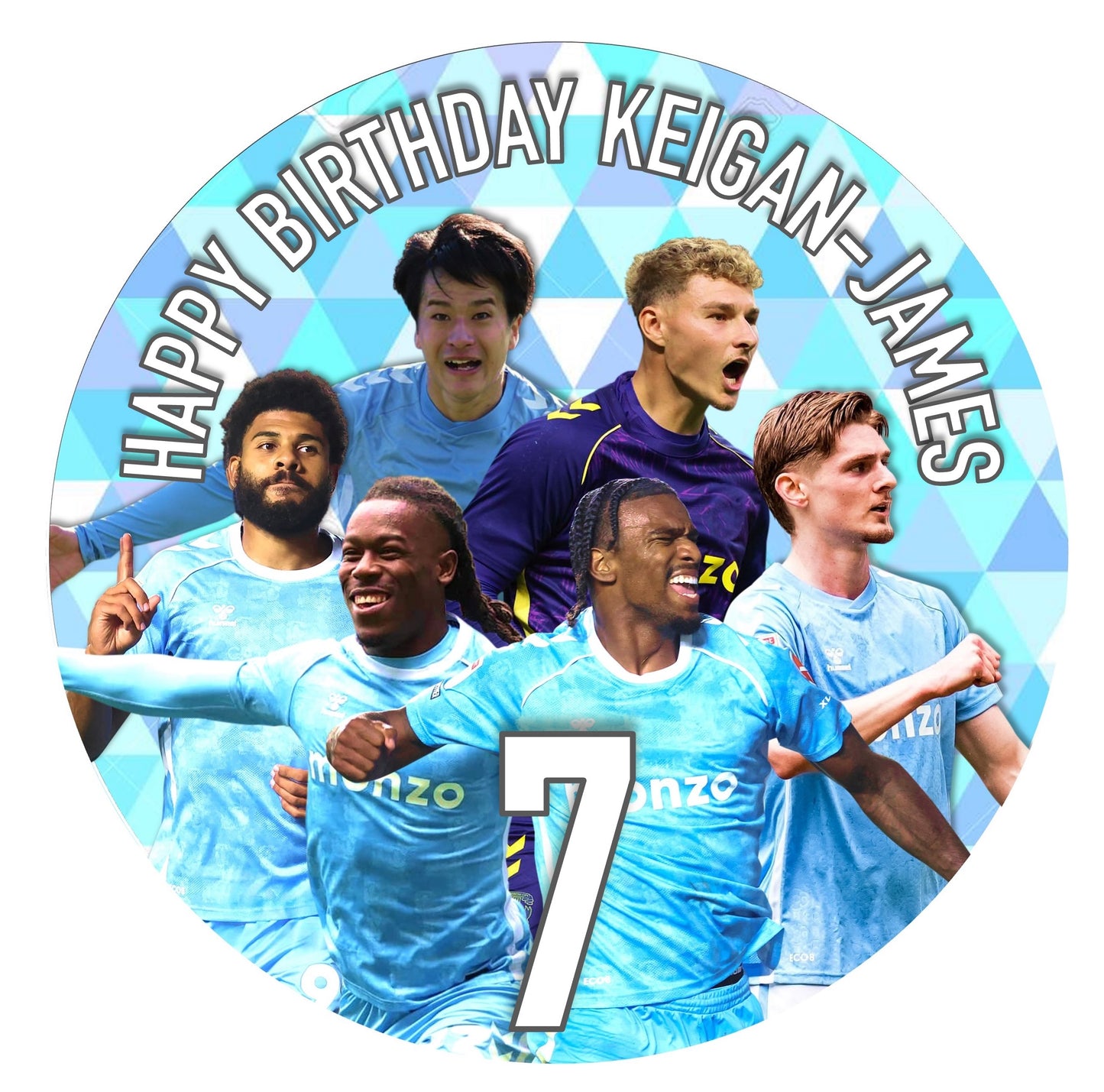 Coventry Football 7.5 Inch Football Cake Topper City Icing Sheet Wafer Card
