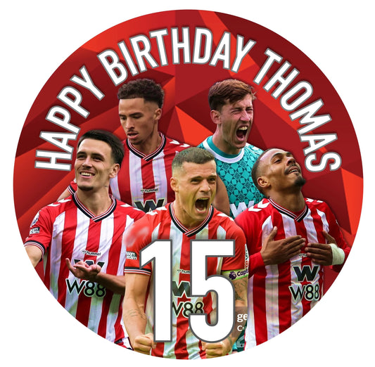 Sunderland Football 7.5 Inch Football Cake Topper Icing Sheet Wafer Card