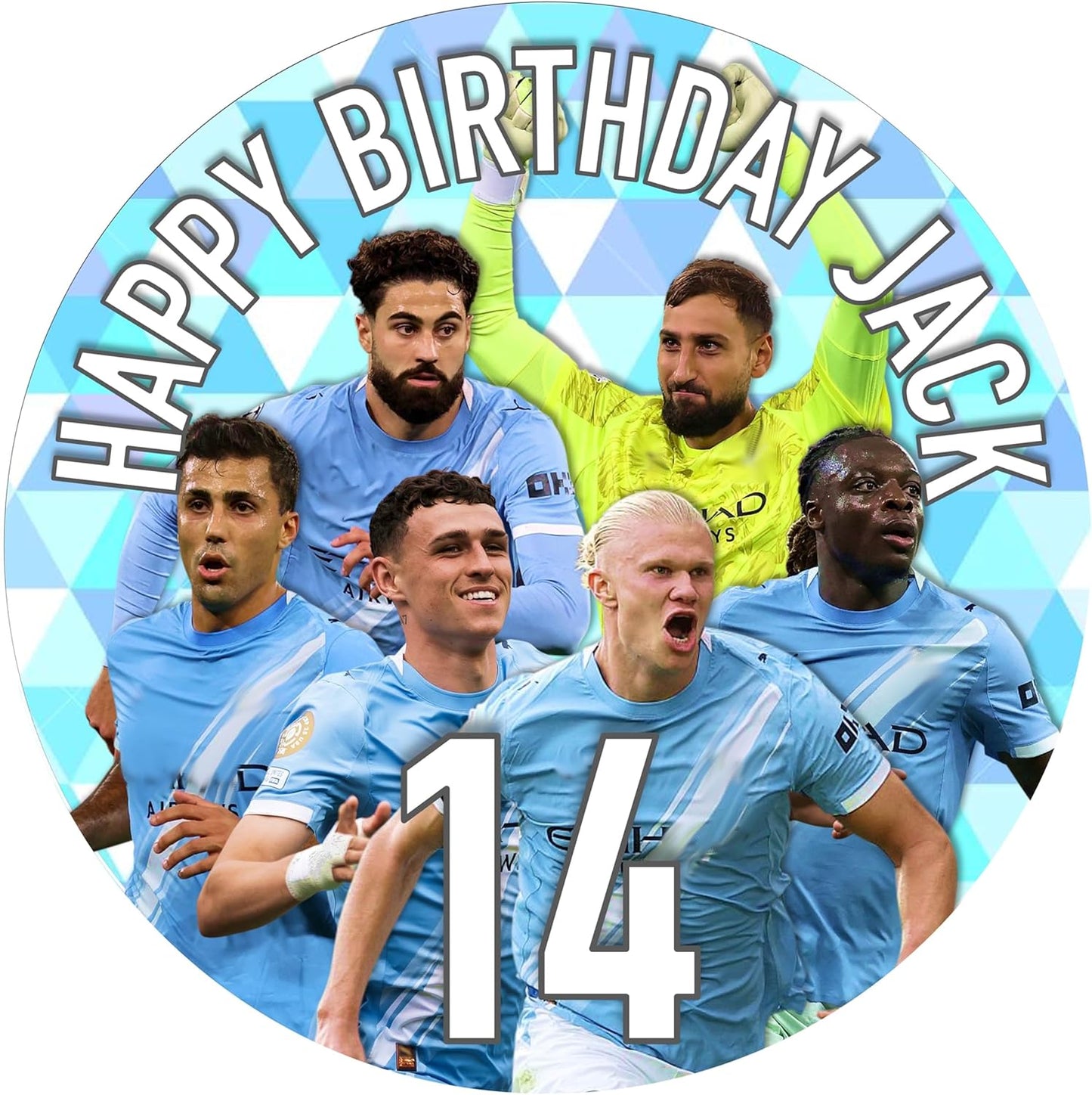 Manchester Blue 7.5 Inch Football Cake Topper